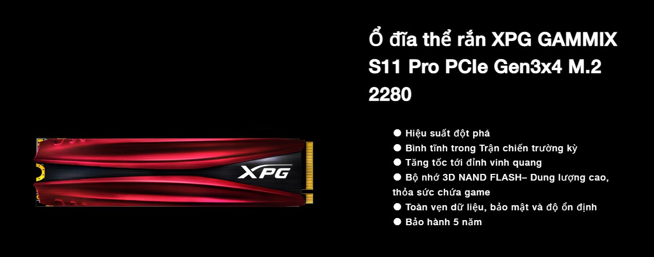 o cung ssd adata xpg gammix s11 pro 256gb m 2 1